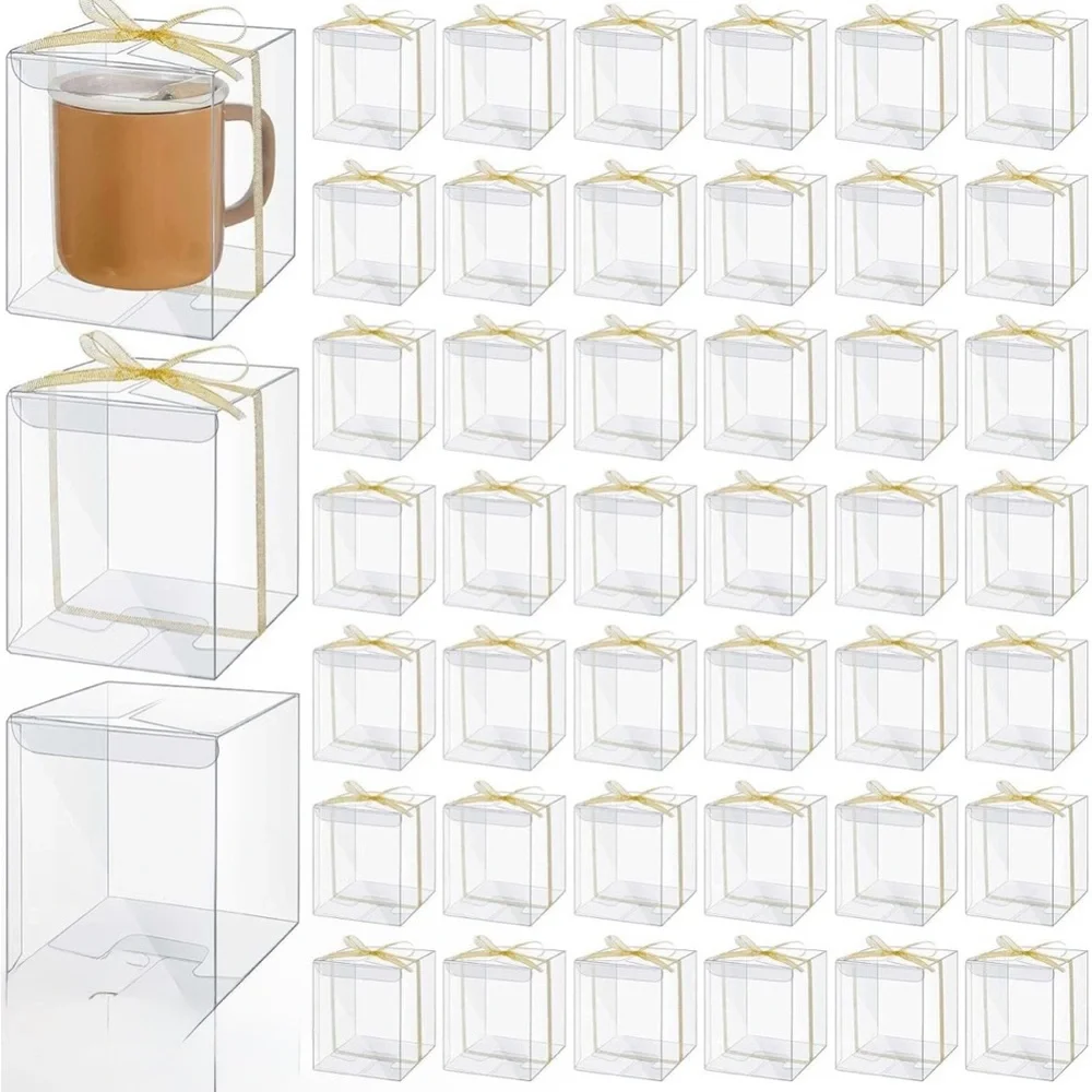 Beeveer 50 PCS Mug Gift Boxes Clear Tumblers Packing Boxes.